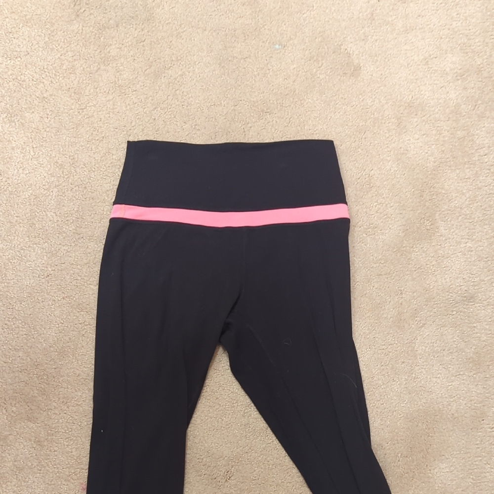 Original Lululemon align Legging Black with Salmon Pink Waistband Size 4 - Picture 3 of 3